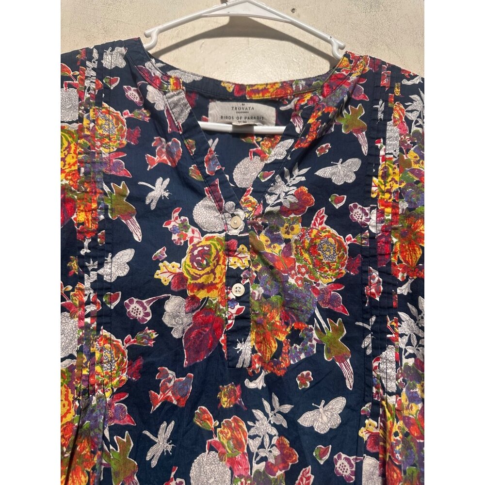 Trovata Birds of Paradise Lucca Shift Tunic Dress Women Medium Floral Boho Beach - Picture 15 of 16